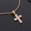 Classic Zircon Cross Necklace Iced Out Hip Hop for Men and Women Bling Pendant Punk Jewelry Gifts