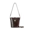 Temperament retro autumn and winter fashion portable bucket bag high sense PU solid color commuting versatile Maillard messenger women's bag