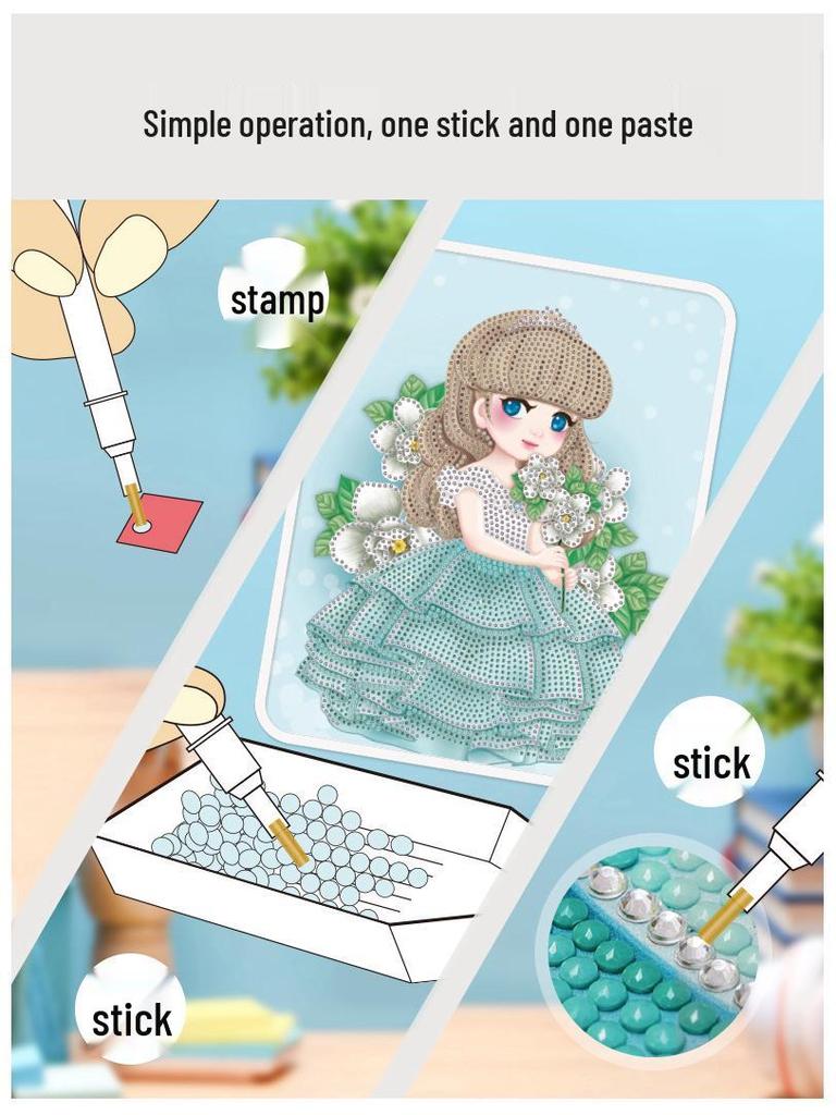Officially Licensed Children's Little Princess DIY Diamond Painting Kit with Frame