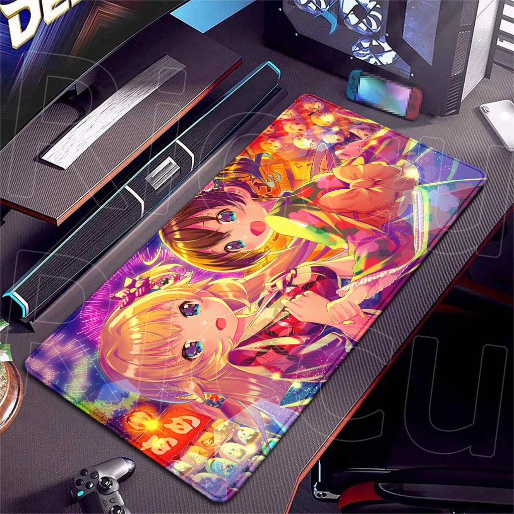 HD Printing Cute Girl Natsuiro Matsuri Mousepad Computer Hololive Keyboard Mat PC Gaming Accessories XXL Office Cabinet Desk Rug