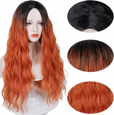 Women's Wig Long Waves - Black-rusty Heat-resistant 68 Cm + Wig Cap