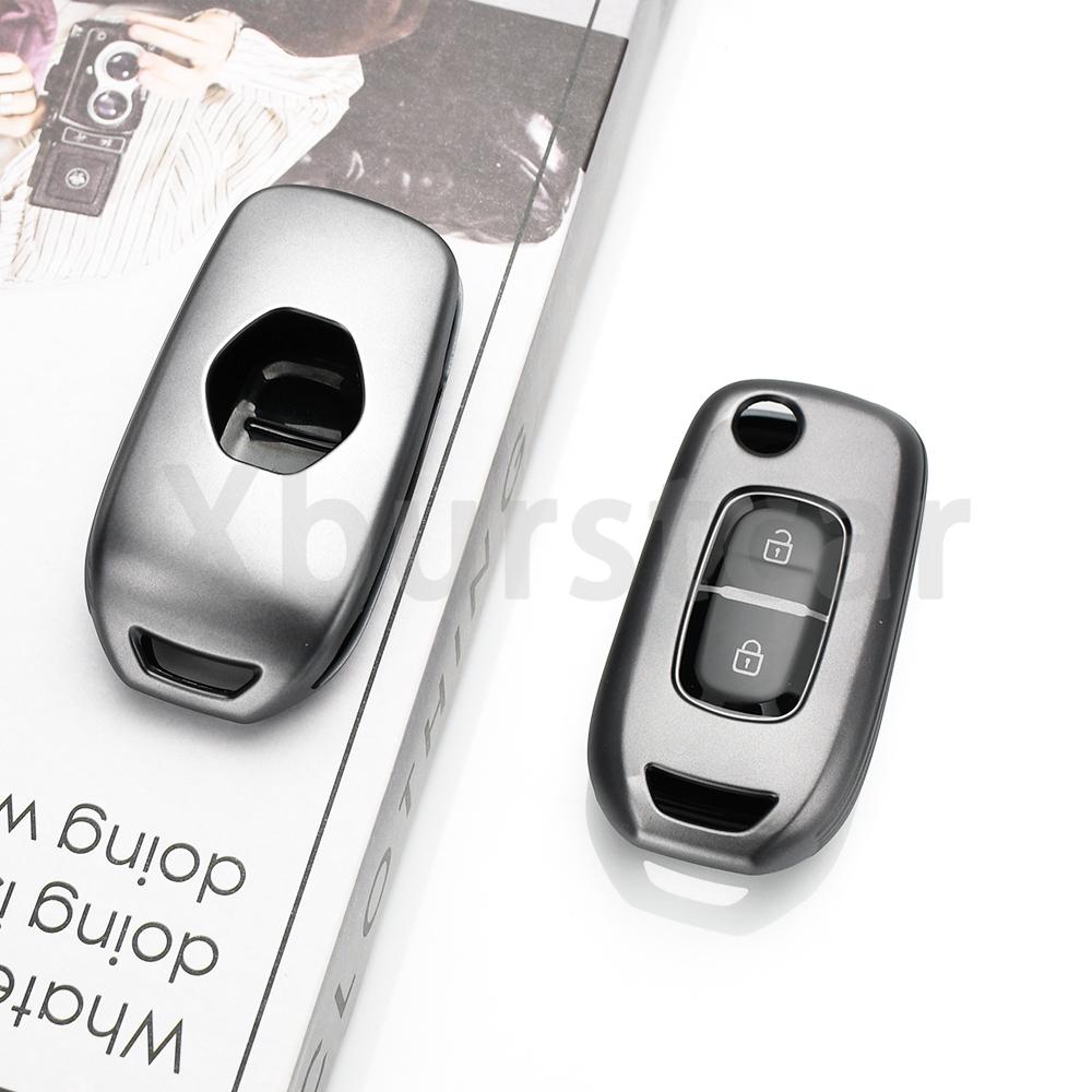 For Renault Gt Line Sandero Stepway Logan Clio5 Arkana Kadjar Captur Megane 2/3 Buttons Gun Grey Tpu Car Key Case Fob Cover