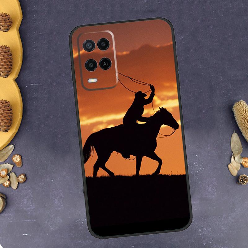 Rodeo Cowboy Lasso Horses Phone Case For Oppo A40 A60 A80 A78 A98 A18 A38 A58 A74 A94 A54 A16 A76 A96 A15 A17 A77 A57S