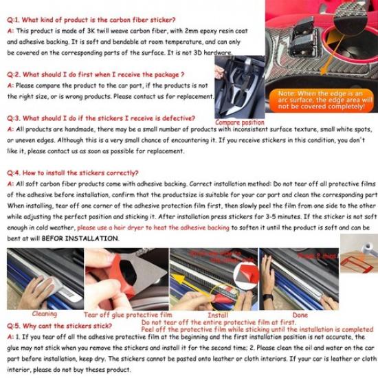 Carbon Fiber AC Control Mergency Light Button Trim Fit For Mazda 3 Axela -23