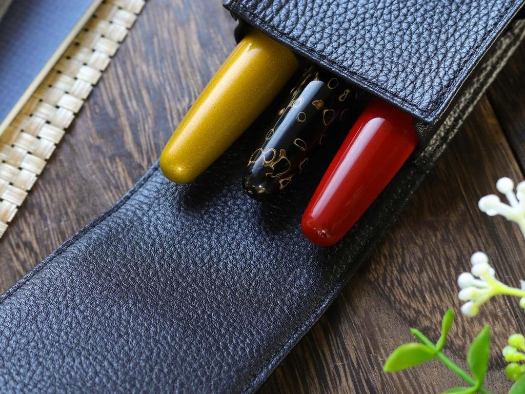 WANCHER Terasaki Leather Pen Fountain Pen Java Leather Pen Case Fountain Case, Black, Case, Products, [WANCHER Pen]