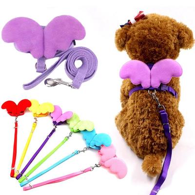 Angel Wings Pet Harness Leash Set For Small Dogs Cats Rabbits Adjustable Comfortable Sturdy Walking Vest Harnesses Pet Supplies