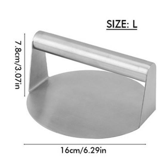 Lihe Stainless Steel Burger Press, Round Manual Meat Patty Maker, Steak & Hamburger Press Tool