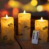 Birch Bark Flameless LED Candle Trio Paraffin Candles for Romantic Weddings Proposals Cozy Cabin Ambiance LED Candle