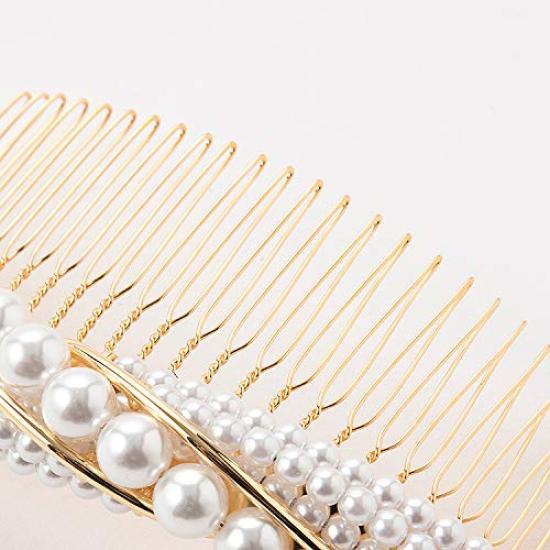 Watmosphere 4w016 Pearl-Detail Kanzashi Hair Comb, 5 x 10 cm