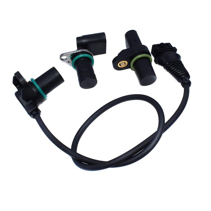 A03Z-Intake & Exhaust Cam Camshaft & Crankshaft Position Sensor Set For BMW X3 X5 330Ci 12147539165 12147518628 12141709616 чёрный