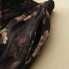 Floral Vintage Big Hem Airy Flowing Plus Lined Half-body Skirt