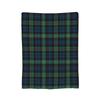 Black Watch Tartan Plaid Coral Fleece Throw Blanket with Rustic Green and Blue Design for Holiday Bed Sofa or Rug Use
