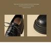 New Casual Women's High Heels Lace-up Women's Fashion Single Shoes Wear Round Head Square Heel Rubber Sole Low-top Shoes In All Seasons