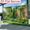 Sfondo Scena Giardino Tropicale, Recinzione in Legno con Rampicanti e Piante Verdi per Fotografia e Decorazione della Stanza