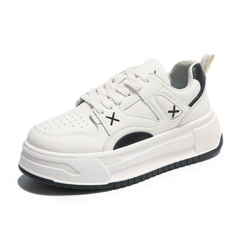 Printemps nouvelles petites chaussures blanches femme ins étudiante sport et loisirs chaussures de skate chaussures de rue semelle épaisse rehausse C