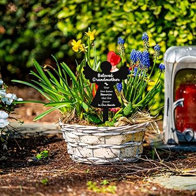 Gedenkpfähle „Engel für Großmutter“ – Grabsteine aus Metall für den Friedhof, Kondolenzdekoration im Garten, Gedenktafel für Vater/Mutter, elegante Grabsteine