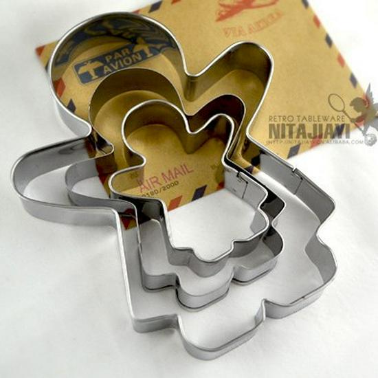 Baking Tools Stainless Steel Gingerbread Man Cookie Cutter Set for Boys and Girls
