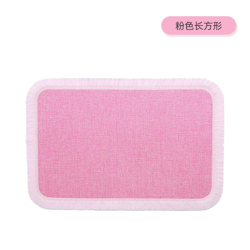 

Linen Woven Placemats with Fringe for Home Decor Heat-Resistant Nordic Retro Ins Style Table Mats for Dining Room Table Settings 45x30cm 38cm 1pc
