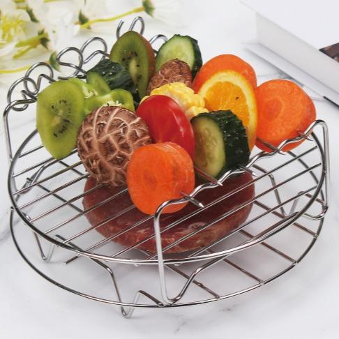 Abnehmbarer Grillrost aus 304 Edelstahl: Mehrschichtiges Lager- und Abtropfgestell für Obst und Gemüse