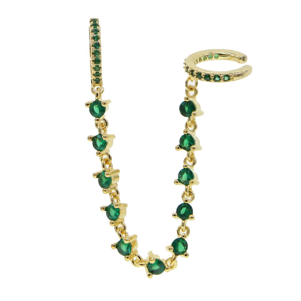 Promotion Elegance Fashion Trendy Women Jewelry Cz Link Chain Long Tassel Women Earring