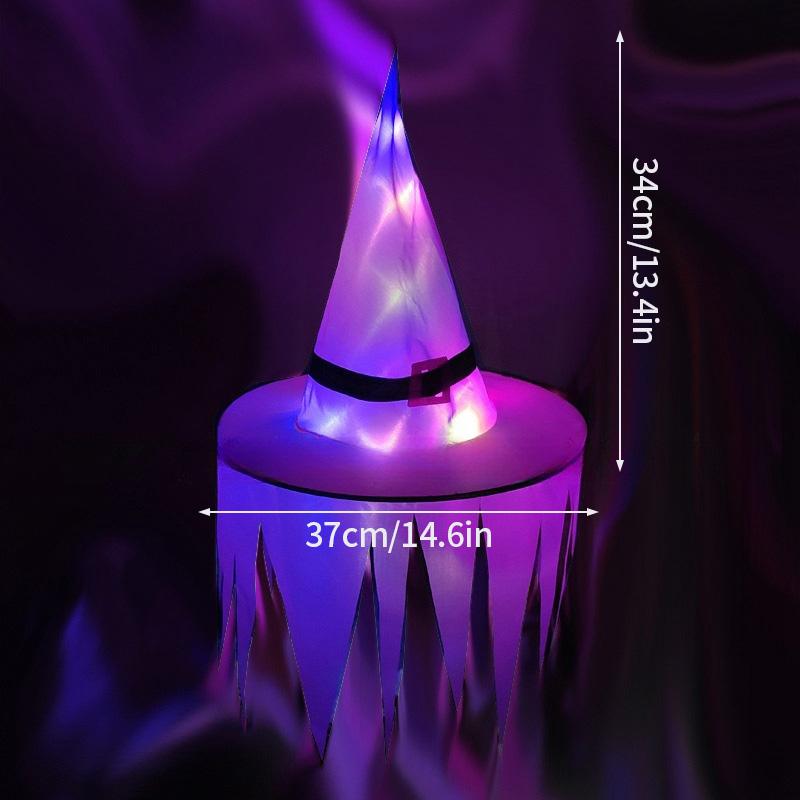 Chapéu de Bruxa LED Decoração Halloweeen Exterior Chapéu LED Bruxa Cosplay Dia dos Mortos Mexicano Festa Bola Mago Cosplay Para
