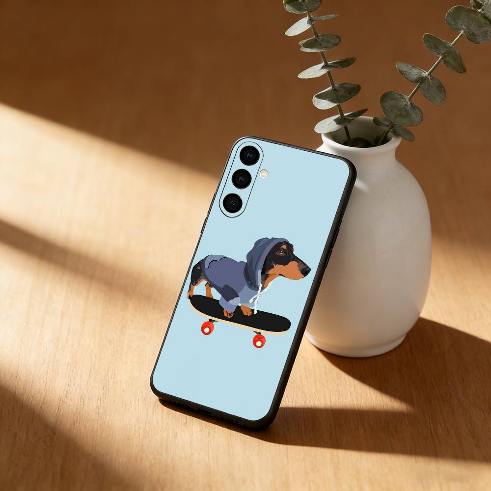 

Cute Dachshund Phone Case For Samsung Galaxy A91,80,73,72 ,71,53,52,32 ,31,22,21s,20,Soft Black Case Samsung a50 30s 50s