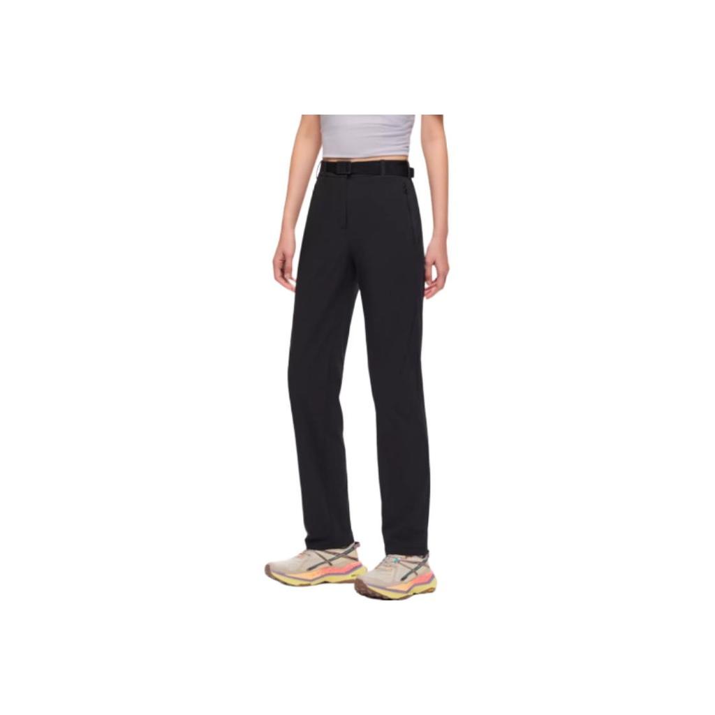 Anta Comfortable Casual Simple Solid Color Zipper Mid Waist Sports Long Pants Women bottoms Basic-Black 162520507-3