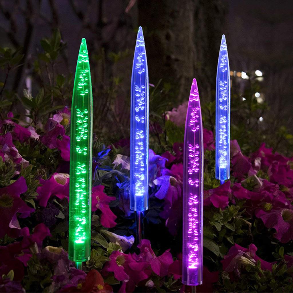 Buy 2 Pcs RGB Color Changing LED Tube Stake Bubble Solar Garden Stick