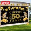 1 Banner für eine 50. Geburtstagsparty - Happy 50th Birthday Hintergrunddekoration Polyesterbanner Heimdekoration