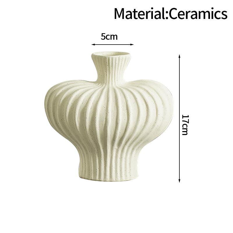 Plastic Flower Vase Modern Simple White Vase Home Room Decoration Ornaments Artistic Plant Pot Interior Decor Table Ornament