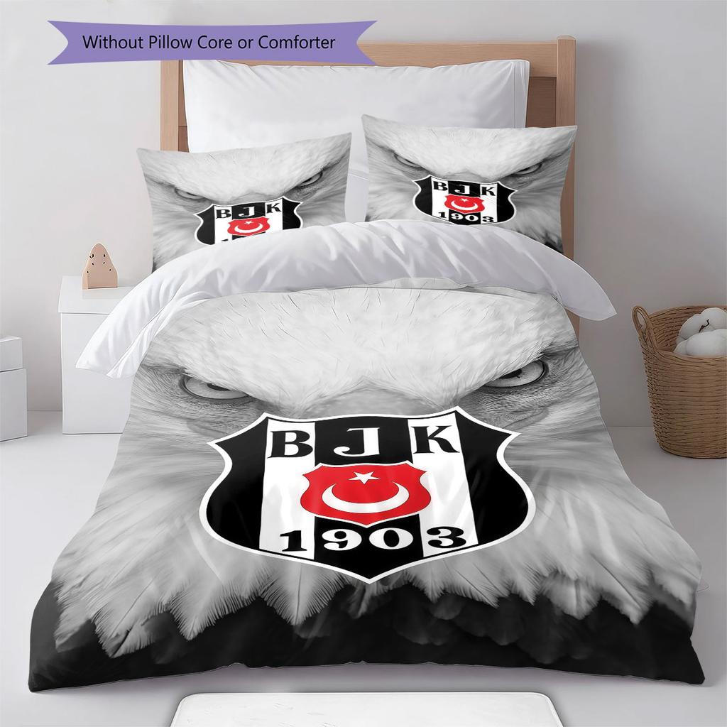Besiktas Turnverein Muster Bettwäsche, Steppbett Set Bettbezug Kissenbezug Zuhause Geburtstagsgeschenk(1 Bettbezug + 2 Kissenbezüge, ohne Füllung)