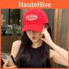 Hat Peaked Red Baseball Cap Amis Letter Pattern Soft Top Adjustable Breathable