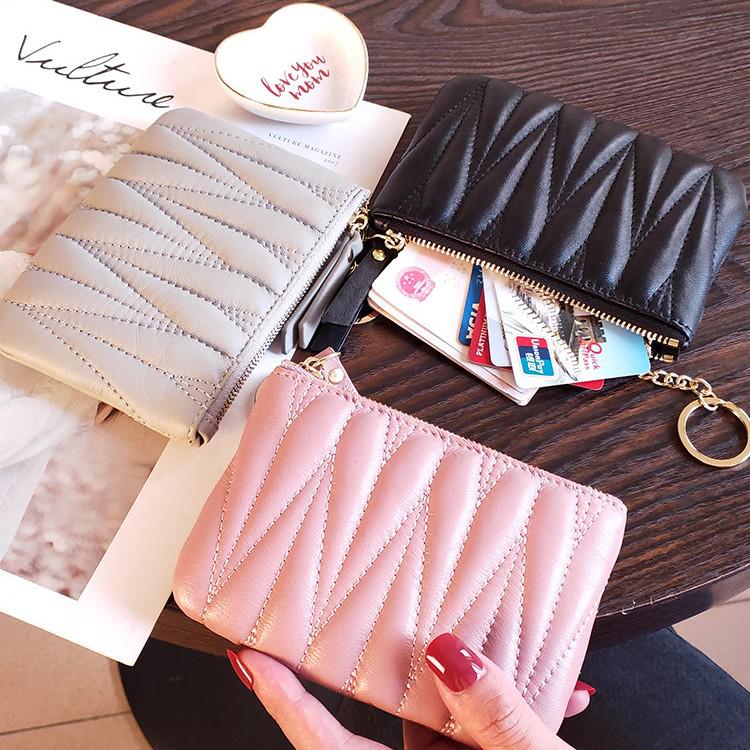 Women's Genuine Leather Mini Wallet with Zipper - 2025 Style