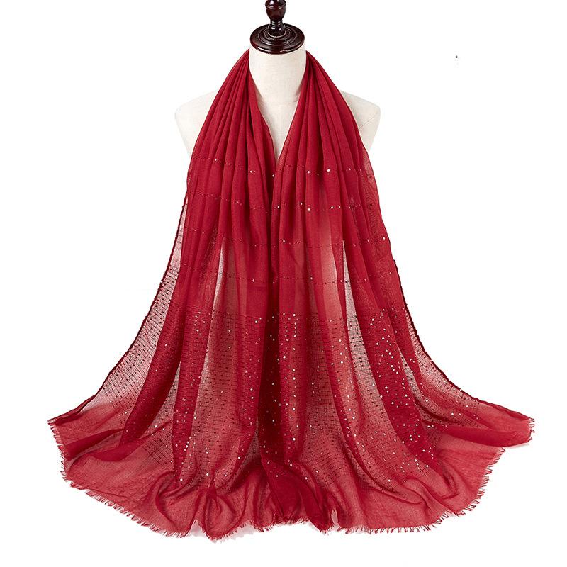 New Summer Luxury Elegant Women Silk Scarf Beach Wrap Shawl Sparkly Sequin Sunscreen Bandana Hijab Mujer Scarve Pareo Foulard