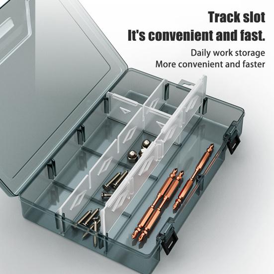 Workbench Tool Storage Box 6/8/10/18/21 Grids Heavy Duty Hardware Screw Bolts Small Parts Organizer Container with Removable Partition
