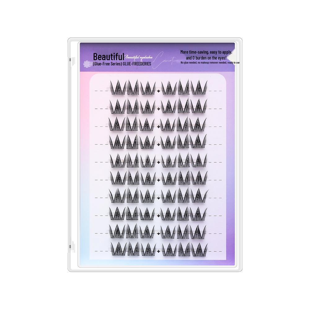 

Manga Sweet Cat Eyelashes: Dense Single Clusters for On-Camera Barbie Style - Cool Girl False Lashes Glue 10 Rows (Includes Tweezers + Glue)