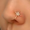 1Pc Copper Fake Piercing Nose Ring Heart Star Crown Clip On Nose Ear Clip Cuff Earring for Women Girl Gift Body Jewelry Nariz