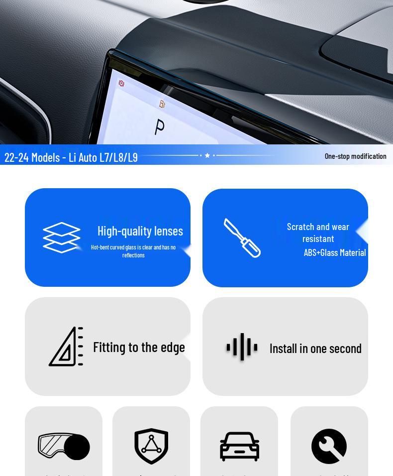 23-25 Ideal L7 L8 L9 Curved HUD Dashboard Dust Cover Car Interior Accessory