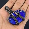Lapislazuli Anhänger Handgefertigter Edelsteinschmuck, 999 Kupferdraht gewickelter Anhänger, Schmuckanhänger mit einzigartigem Design