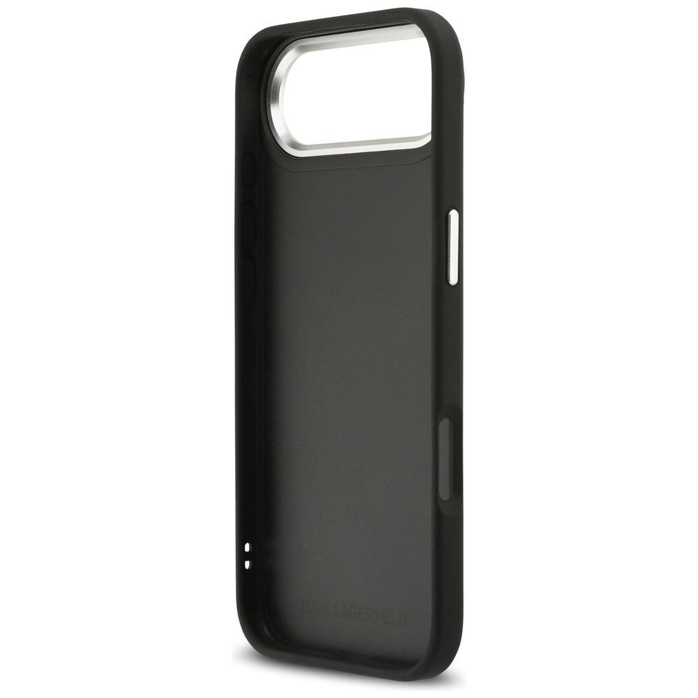 Karl Lagerfeld FW Grained Karl & Choupette Heads Pins & Logo iPhone Air Case Black