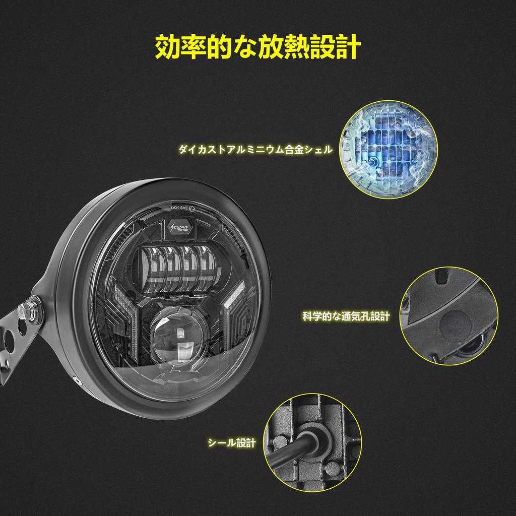 VANCROSER 7" LED Headlight with Steering Lamp Function