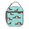 Custom Sausage Dog Lunch Bag Women Thermal Cooler Insulated Lunch Box for Student School