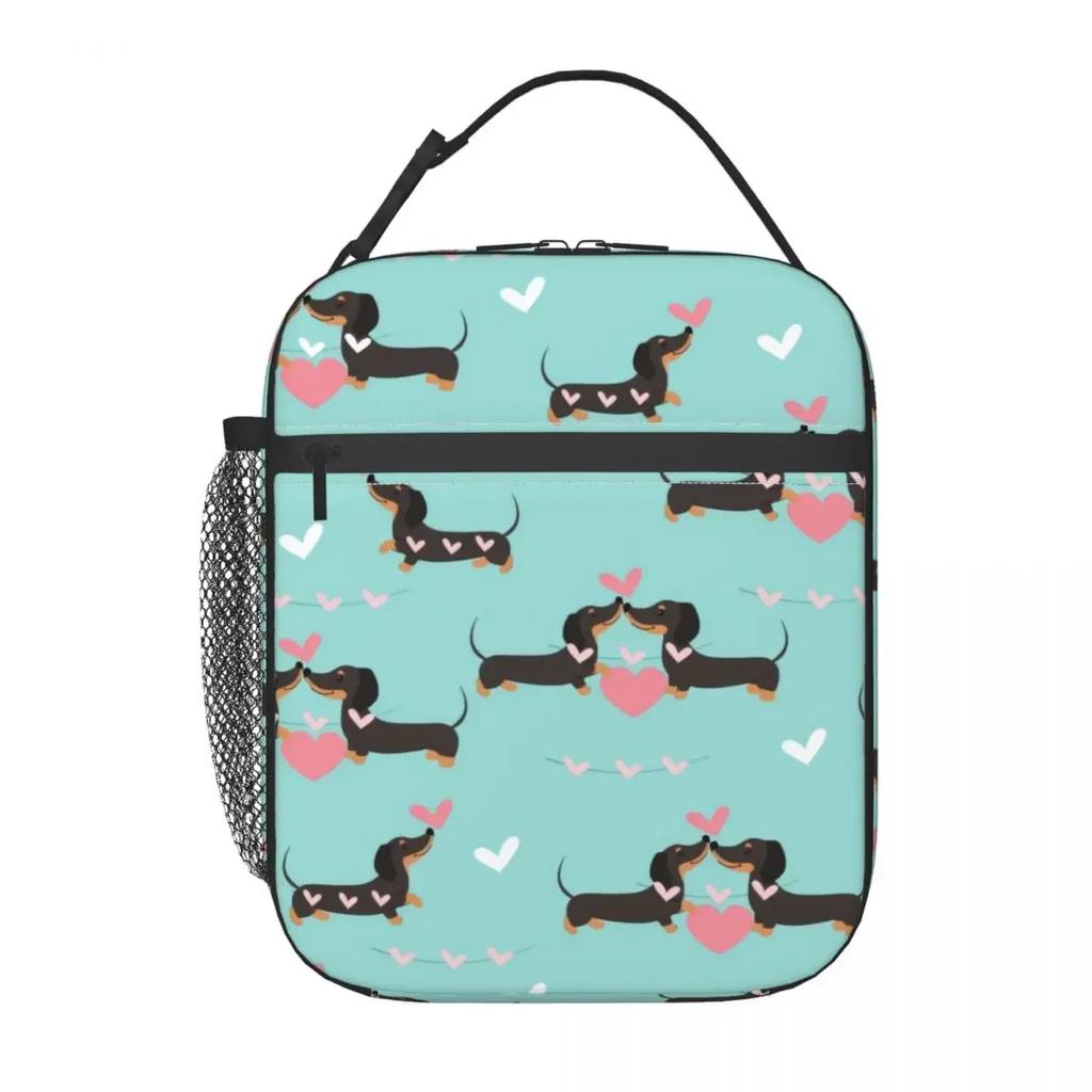 Custom Sausage Dog Lunch Bag Women Thermal Cooler Insulated Lunch Box for Student School