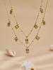 18K Gold-Plated Stainless Steel Jewelry Set: Owl Zircon Heart Pendant Necklace & Bracelet