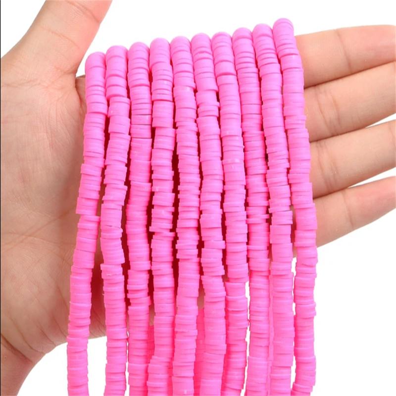 700Pcs/lot 6mm Flat Round Polymer Clay Beads Handmade Heishi Loose Spacer Beads for Jewelry Making DIY Bracelet Necklace Supplie
