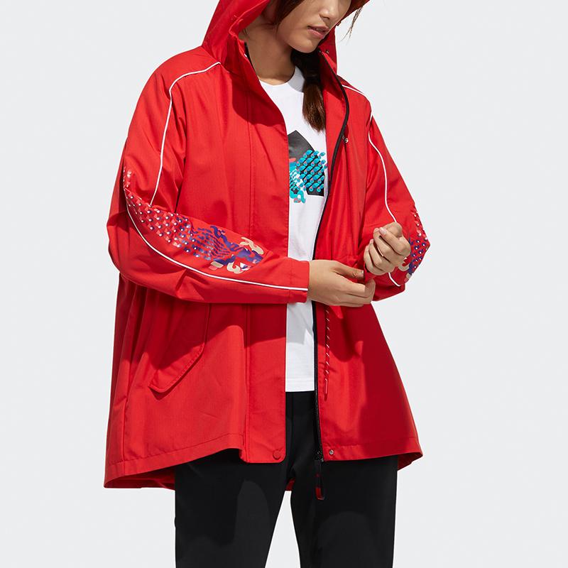 Adidas Women CNY New Year Series Hooded Fleece Lined Warm Sports Jacket Red GP0626