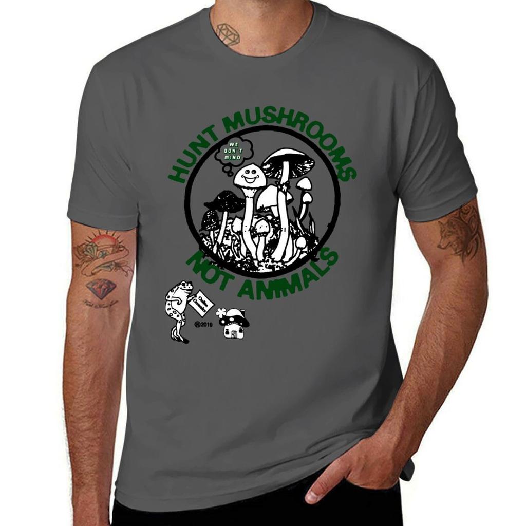 Hunt Mushrooms Not Animals Essential Tshirt Water Resistant Casual Tshirt