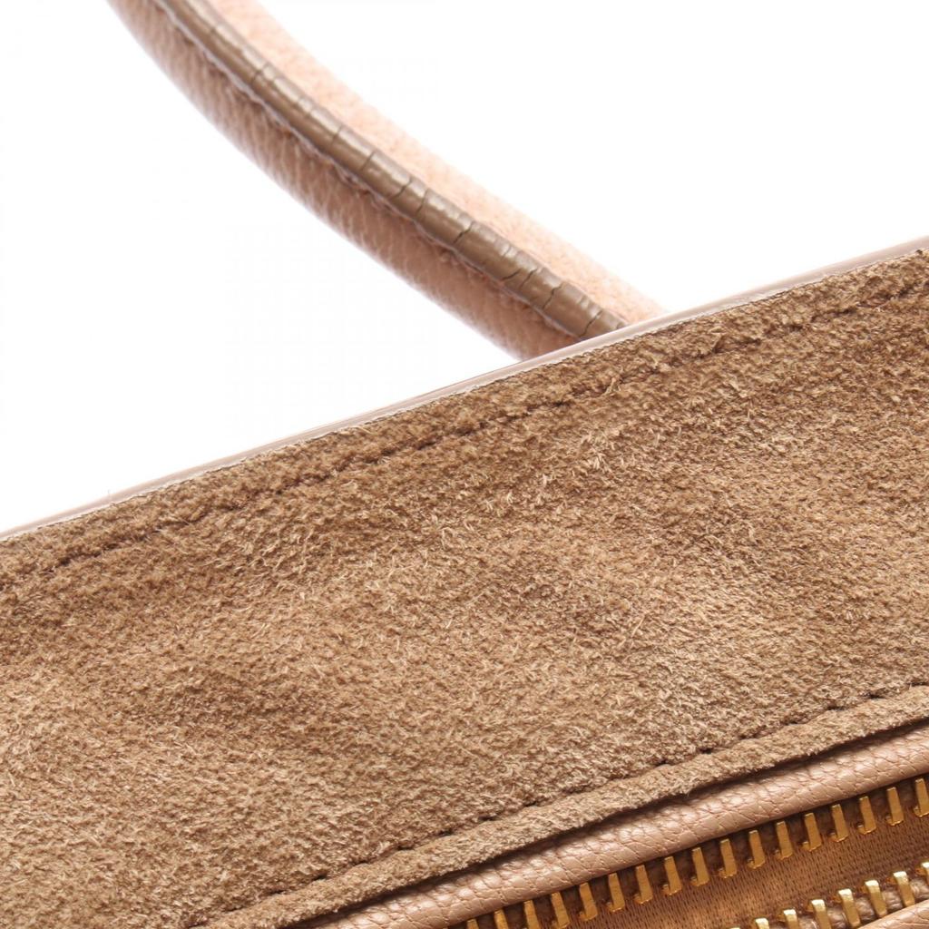 Used Miu Miu MADRAS 2WAY Handbag 5BA104 leather Beige Pink Used Women