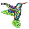 Modern Home Wall Ornament Metal Hummingbird Art Decor, Iron Colorful Bird Fence Decoration, Patio And Garden Decoration Outdoor Sculpture Hanging
