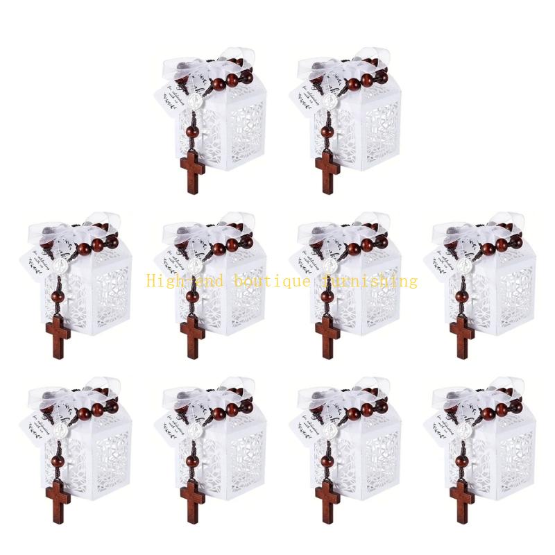  Spiritual Wooden Crosses Charm Bracelets Gift For Christening And Special Event